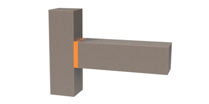 Vanliga påkänningstyper. Bild på en T-fog.
