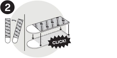 tryck samman två strips
