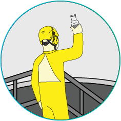 Ikon för slutlig sedimenteringsprocess