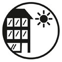 Logotyp för fönsterfilm för byggnader