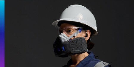 Ikon med återanvändbart andningsskydd i halvmask
