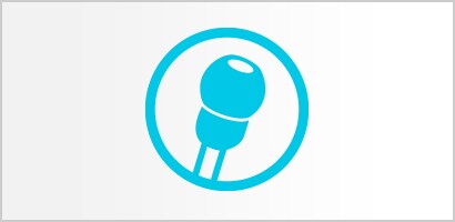 Rund turkos ikon med en mjuktätande öronoliv till ett Littmann stetoskop.
