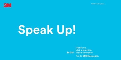 Image with blue background with words Speak up inside
