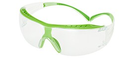 3M™ SecureFit™ 400-serien, SF401XSGAF-GRN, Hi-Vis grön/klar skalm, klar Scotchgard™ Anti-fog-beläggning/reptålig lins