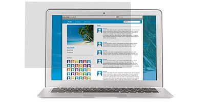 Integritetsfilter som placeras på skärmen på en bärbar dator
