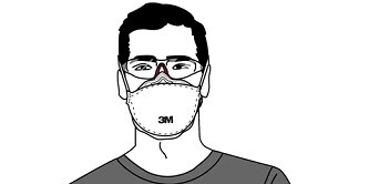Män i mask
