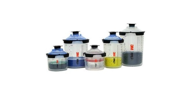 3M Spray Cups Series 2.0 mot en vit bakgrund
