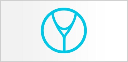 Rund turkos ikon med slangar och klyka till ett Littmann stetoskop.
