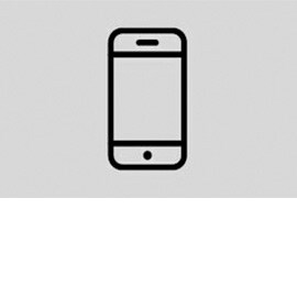 Bild som visar svart smartphone-ikon på grå bakgrund